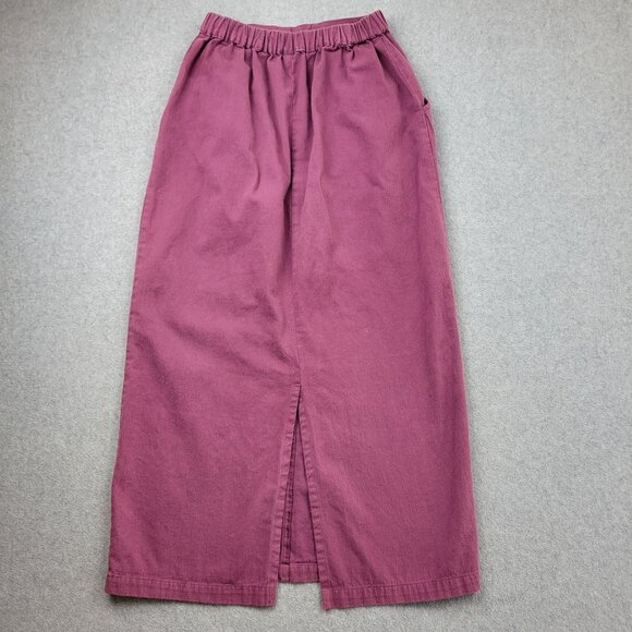Habitat Skirt Womens Size Small Pink 100% Cotton Maxi‎ Back Slit - Picture 8 of 9